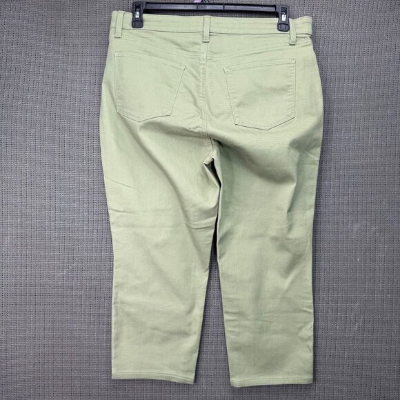 Talbots Slim Ankle Jean Curvy Olive Green Size 14P Women's Stretch Cotton Blend - Picture 2 of 11